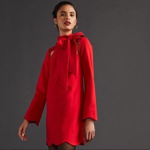 Anthropologie Maeve Neck Tie Shift Mini Dress M NWT